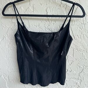 ANTI FLIRT Tank Top Women Size 1 Vintage Y2K Corset Wet Look Witchy Grunge Italy